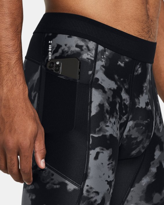 Men's HeatGear® Iso-Chill Printed Long Shorts in Black image number 3